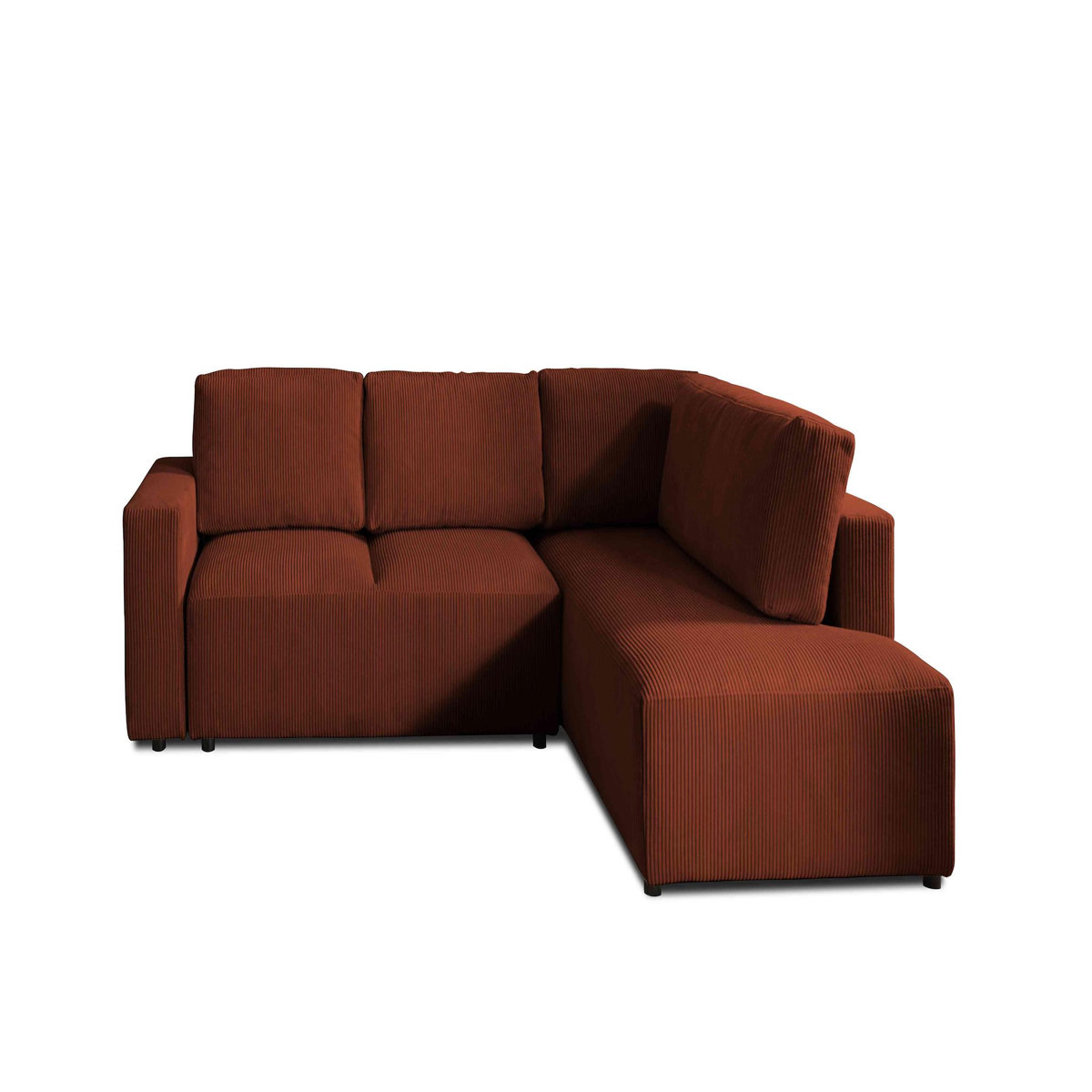 LISA DESIGN Livy - canapé d'angle convertible - avec coffre - en velours côtelé - 5 places - droit