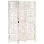 Voir la diapositive 1 : VIDAXL Cloison de separation 3 panneaux Blanc 120x165 cm Bois manguier