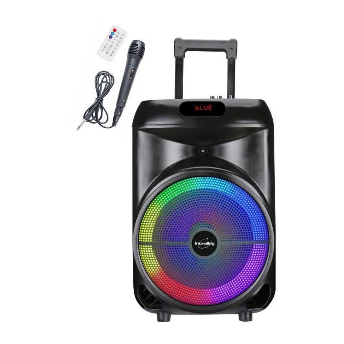 Inovalley Enceinte trolley - INOVALLEY - KA122 - 700W - Bluetooth - Lumineuse