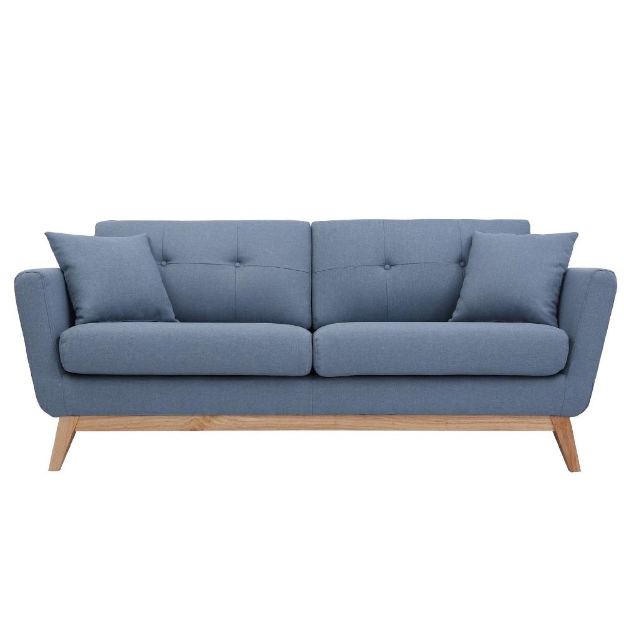 CONCEPT USINE Canapé 3 places scandinave en tissu bleu pastel hoga