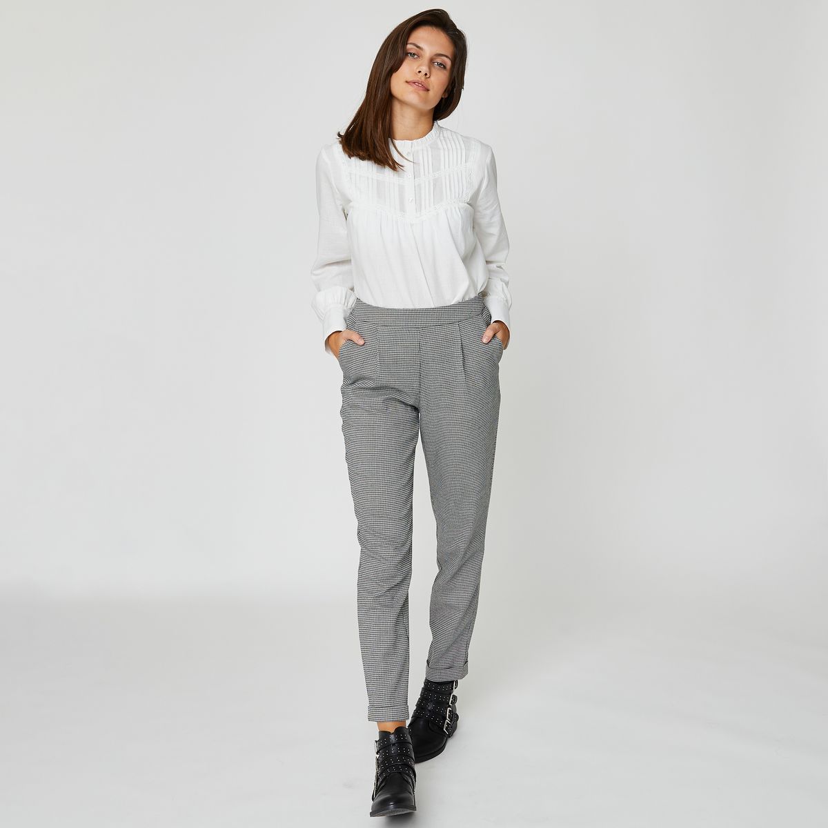 INEXTENSO Pantalon gris femme