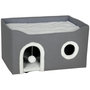 Voir la diapositive 5 : PAWHUT Panier niche grattoir chat 3 en 1 pliable gris