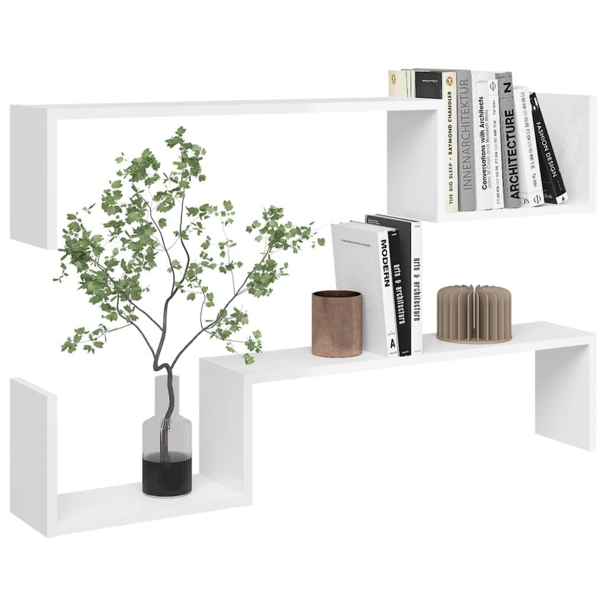 Voir la diapositive 4 : VIDAXL Etageres murales 2 pcs blanc brillant bois d'ingenierie