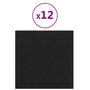 Voir la diapositive 2 : VIDAXL Panneaux muraux 12 pcs Noir 30x30 cm Tissu 1,08 m²