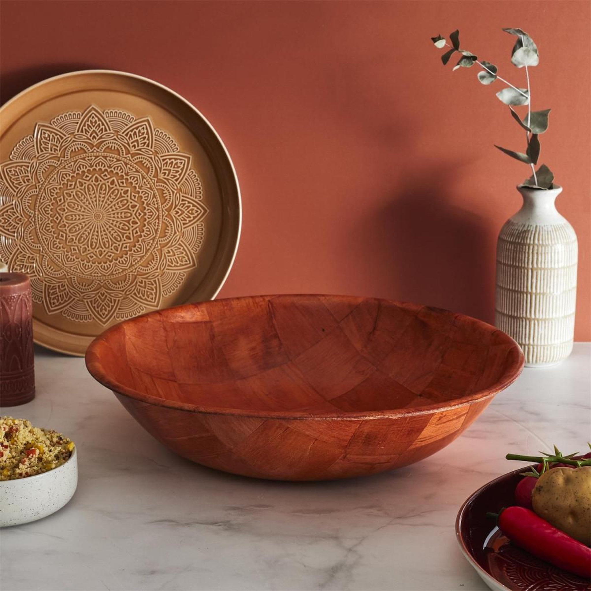 Voir la diapositive 2 : The Home Deco Factory Saladier Creux  Couscous  45cm Marron