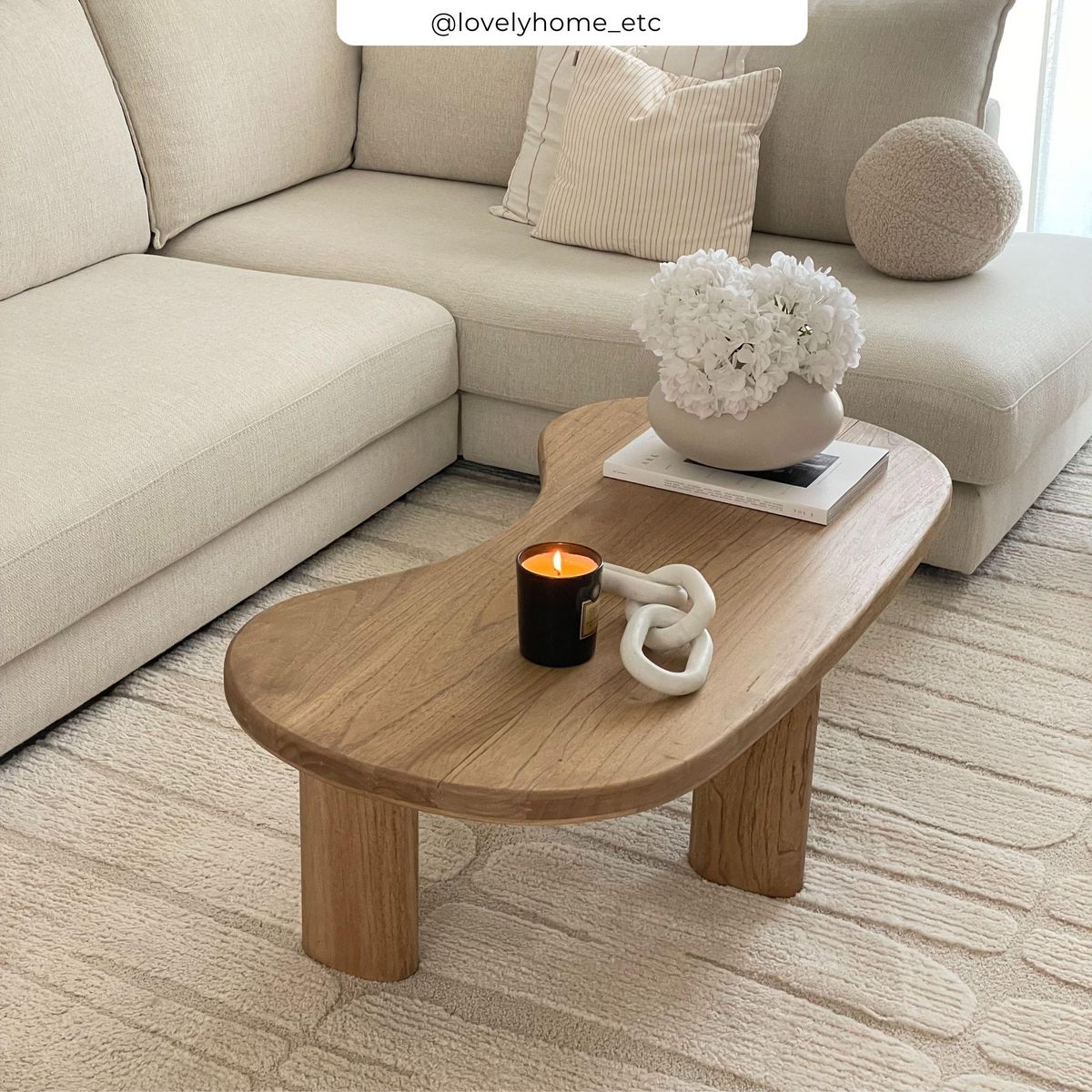 Rendez vous déco Table basse organique en bois massif de mindi - Brandan