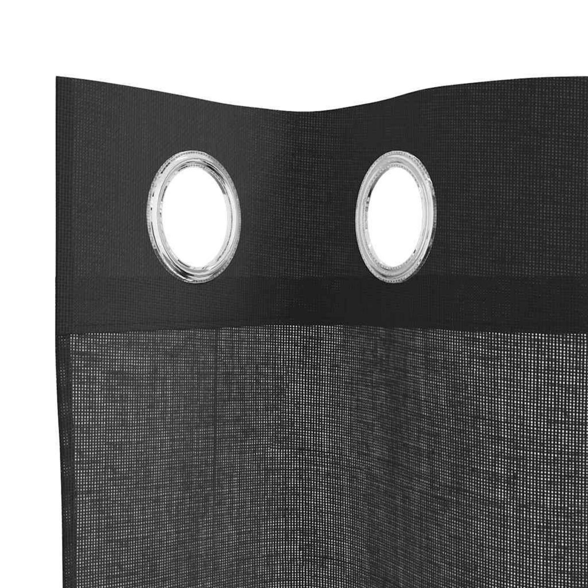 VIDAXL Rideaux en voile avec œillets 2 pcs noir 140x260 cm