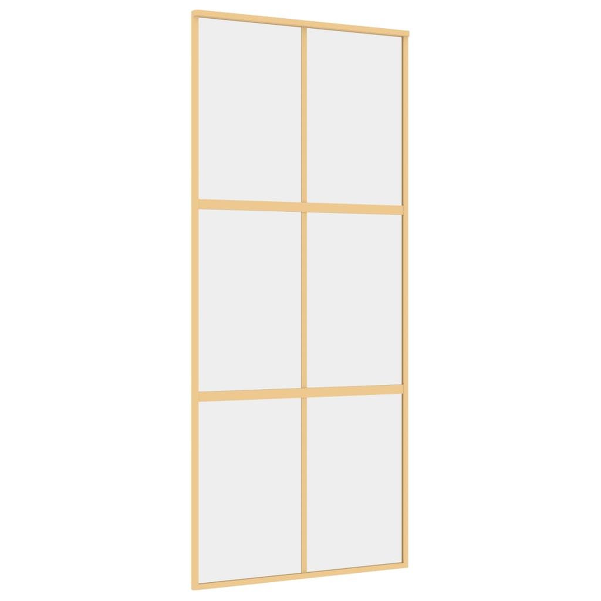 Voir la diapositive 2 : VIDAXL Porte coulissante dore 90x205 cm verre ESG clair et aluminium