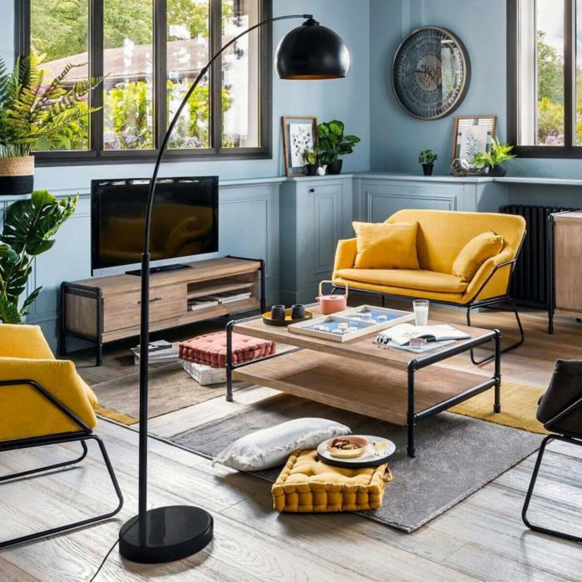 ATMOSPHERA Lampadaire Métal  Modern  175cm Noir