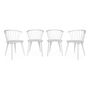 Voir la diapositive 1 : SWEEEK Lot de 4 chaises blanches à barreaux en bois et contreplaqué. Paula. L 51 x P 53 x H 75cm