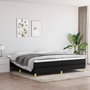 Voir la diapositive 1 : VIDAXL Sommier a lattes de lit avec matelas Noir 200x200 cm Tissu