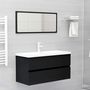 Voir la diapositive 3 : VIDAXL Armoire d'evier Noir 90x38,5x45 cm Bois d'ingenierie