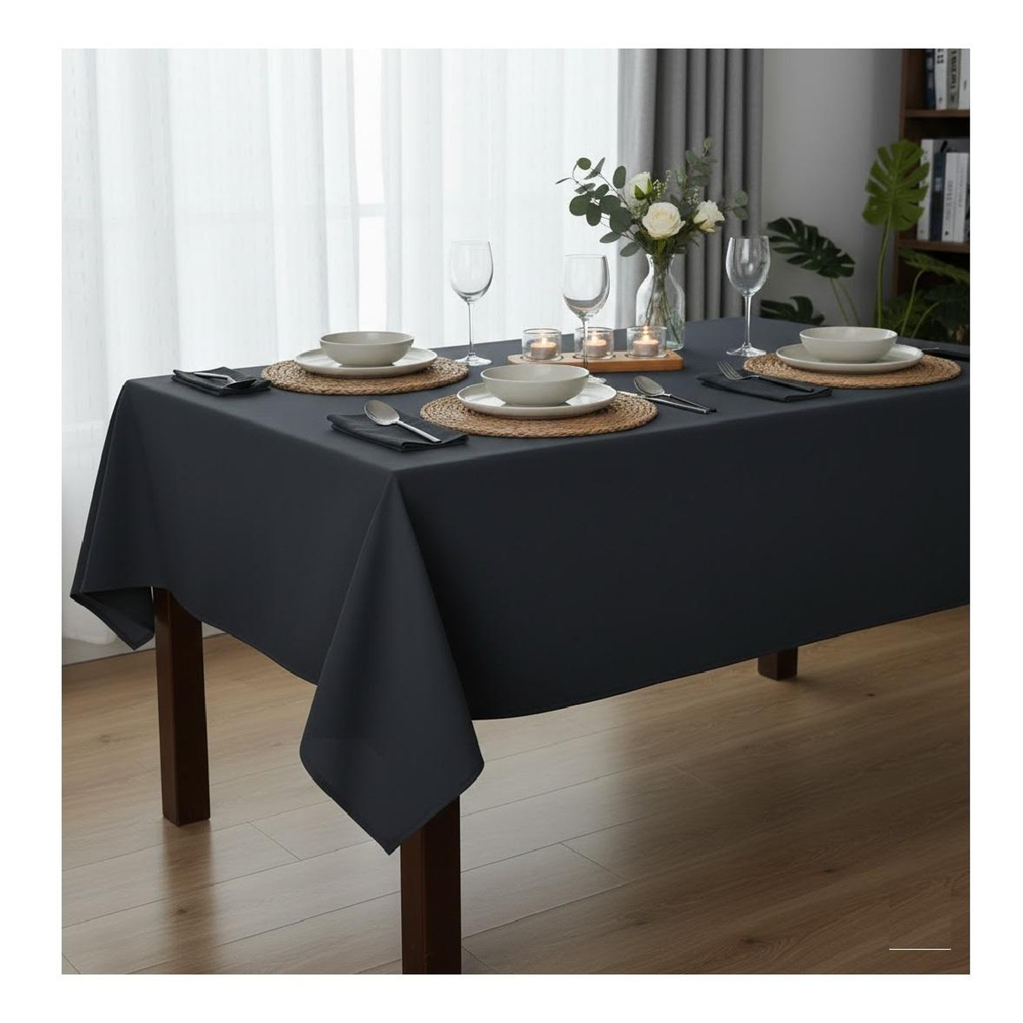 Voir la diapositive 3 : Eden Nappe en polyester finition ourlet nels