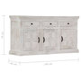 Voir la diapositive 6 : VIDAXL Buffet Blanc 140x40x74 cm Bois de manguier massif