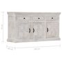 Voir la diapositive 6 : VIDAXL Buffet Blanc 140x40x74 cm Bois de manguier massif