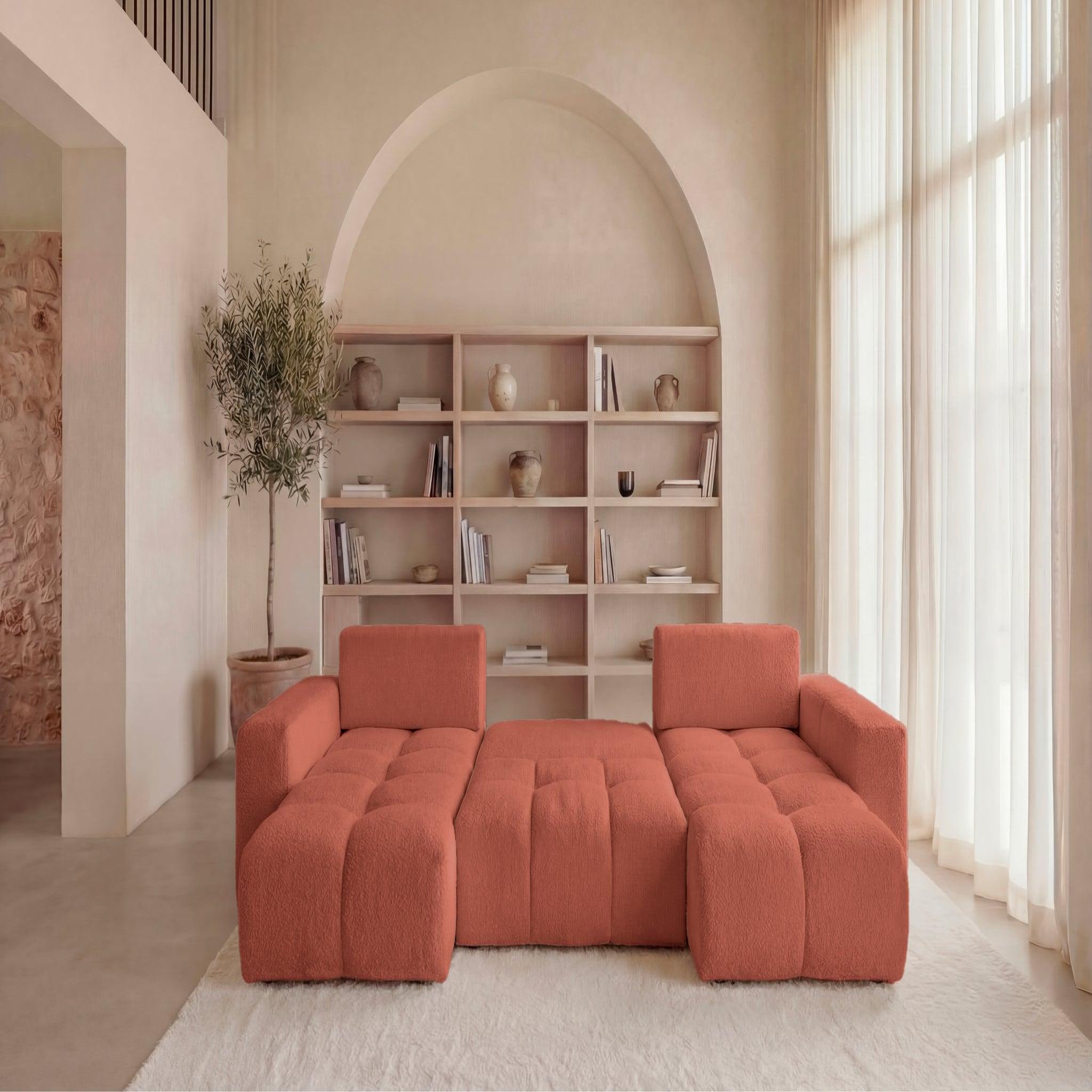 Voir la diapositive 4 : CASANOVA PARIS Constance - canapé panoramique tissu chenille