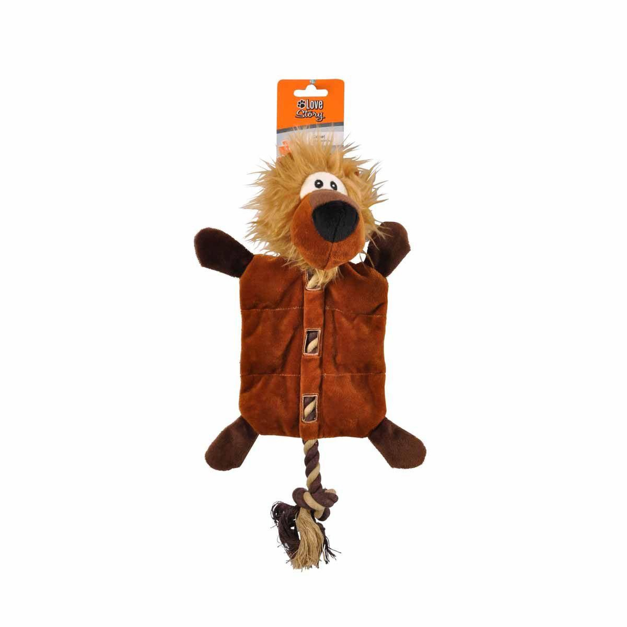Voir la diapositive 2 : LOVE STORY Peluche pour chien  lion  37cm marron