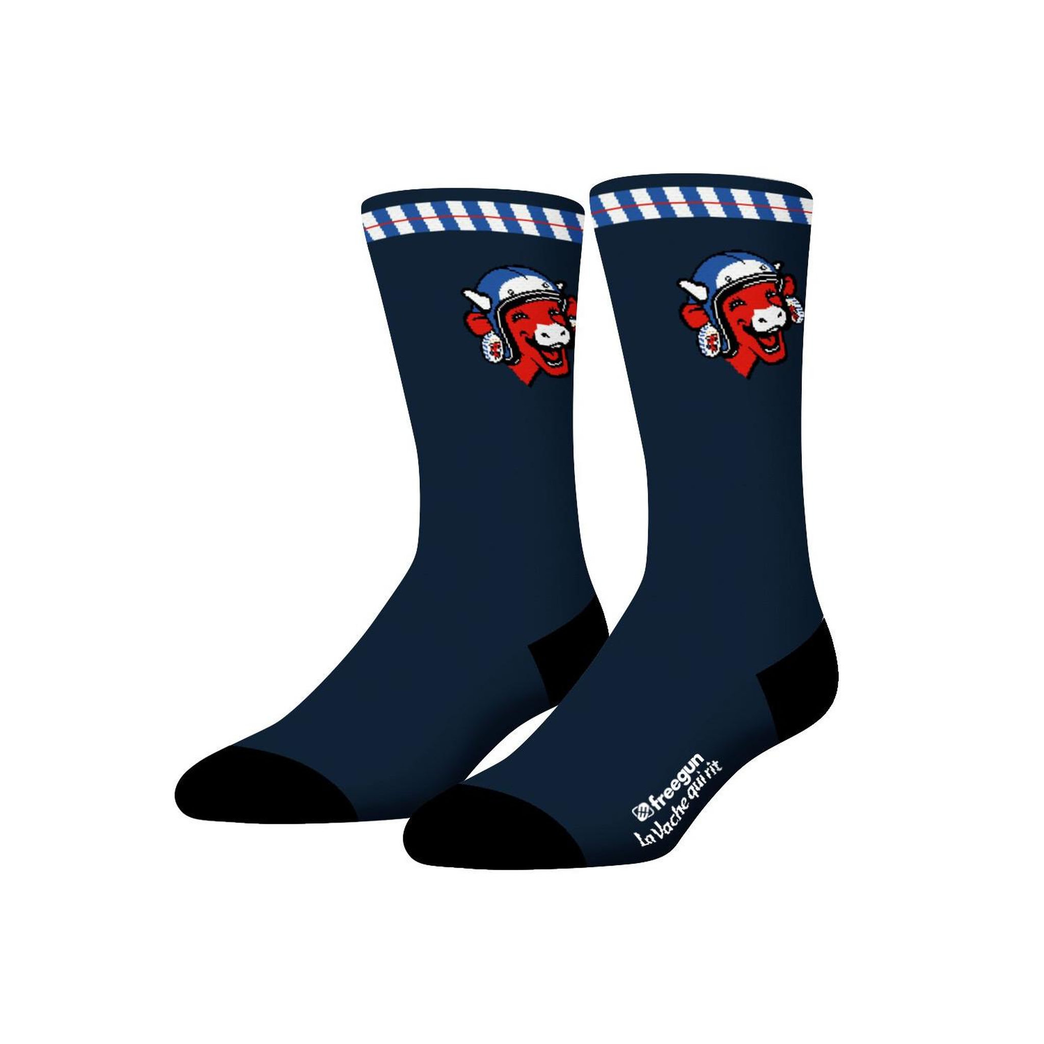Voir la diapositive 5 : FREEGUN Lot de 4 paires de chaussettes homme La Vache Qui Rit