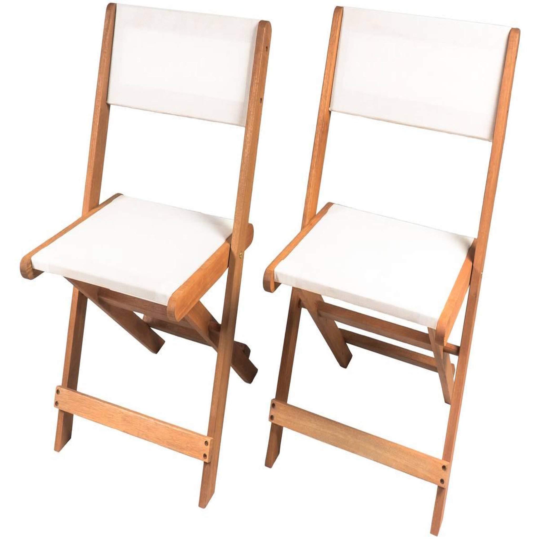 Habitat et Jardin Lot de 2 chaises pliantes en bois exotique  seoul  - maple - beige