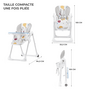 Voir la diapositive 6 : KINDERKRAFT Chaise haute bebe reglable pliante plateau amovib