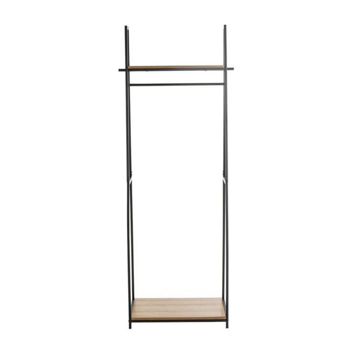 Paris Prix Portant à Vêtements Design  Miranda  166cm Chêne Foncé & Noir