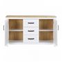 Voir la diapositive 3 : HomeStyle4U Buffet Scandinave Blanc en Bois de 150 cm - Rangement Élégant et Moderne