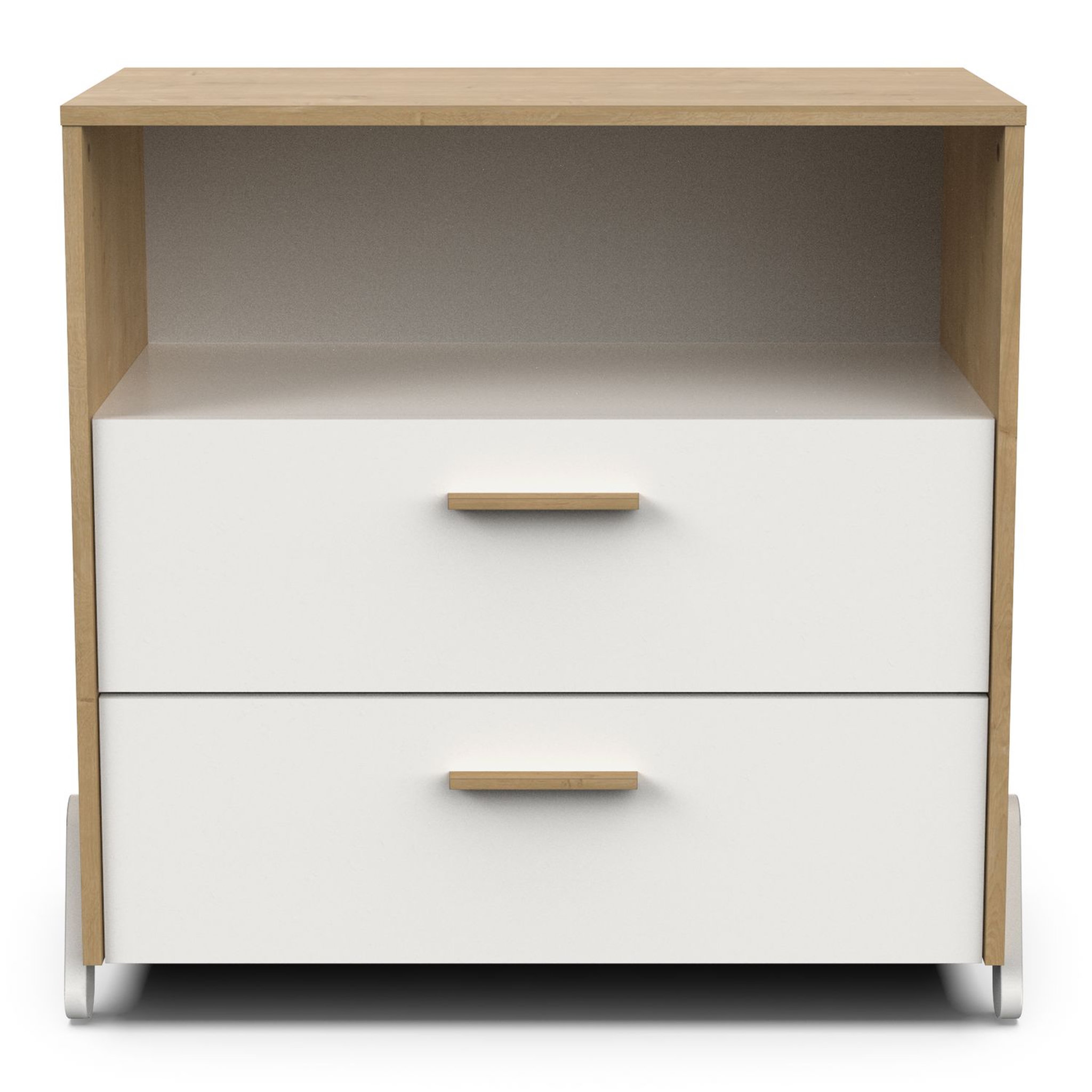 Voir la diapositive 1 : Commode enfant 2 tiroirs 1 niche L73 cm LILAS