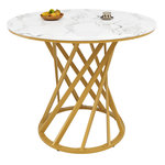 MERAX Table à manger ronde. Coloris disponibles : Bicolore