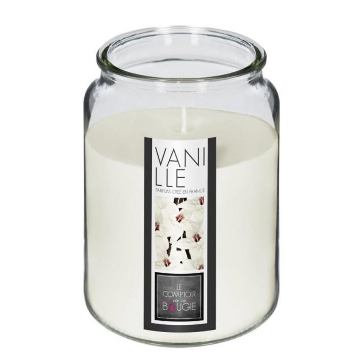 COMPTOIR DE LA BOUGIE Bougie Parfumée en Verre  Couvercle  510g Vanille