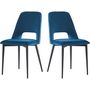 Voir la diapositive 1 : Habitat et Jardin Lot de 2 Chaises en velours  Fedora  - Bleu foncé