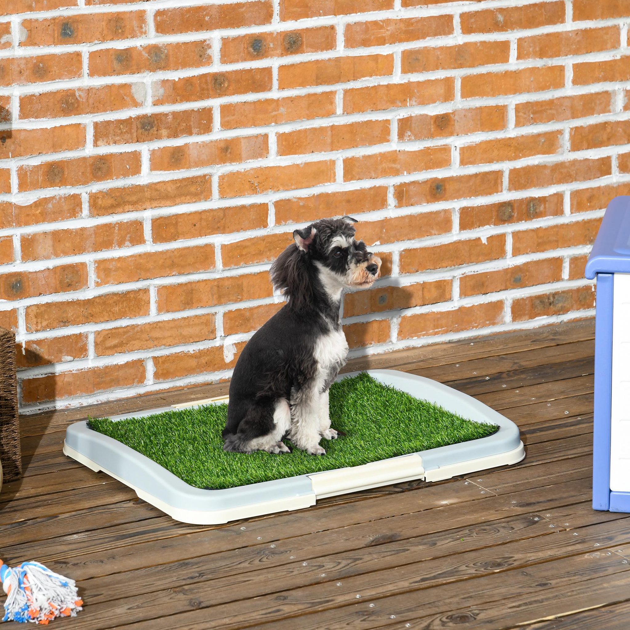 Voir la diapositive 2 : PAWHUT Litière gazon synthétique chien toilette portable à pelouse tiroir à déjection dim. 63l x 48l x 6h cm