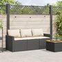 Voir la diapositive 3 : VIDAXL Canape de jardin avec coussins 3 places noir resine tressee