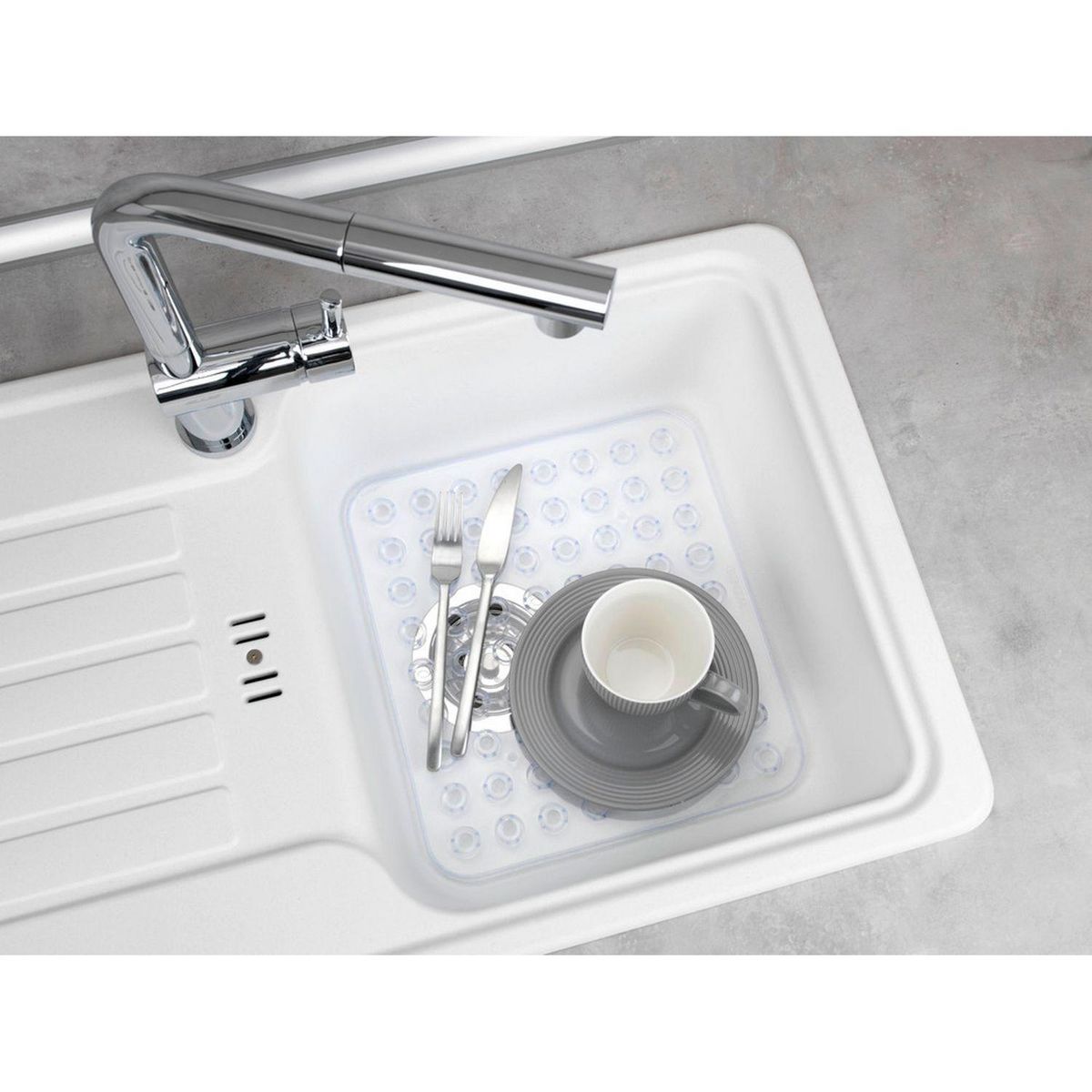 Wenko Fond d'évier extra épais - L. 27.5 x H. 1 x l. 31 cm - Transparent