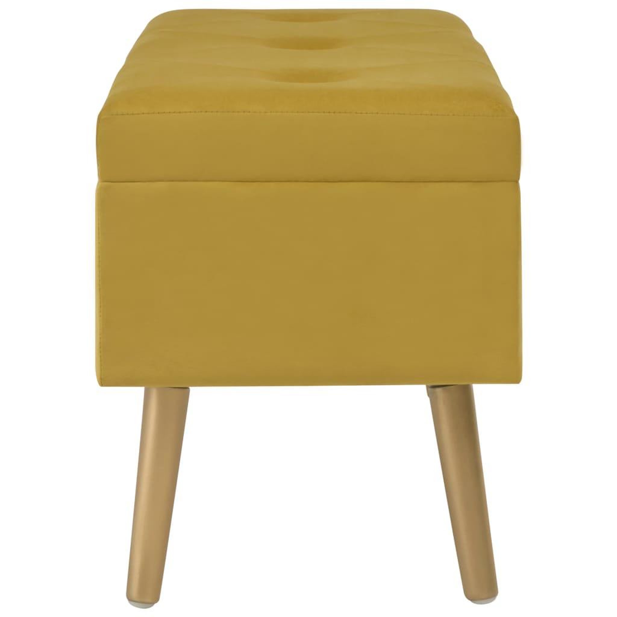 Voir la diapositive 4 : VIDAXL Banc avec compartiment de rangement 80cm Jaune moutarde Velours