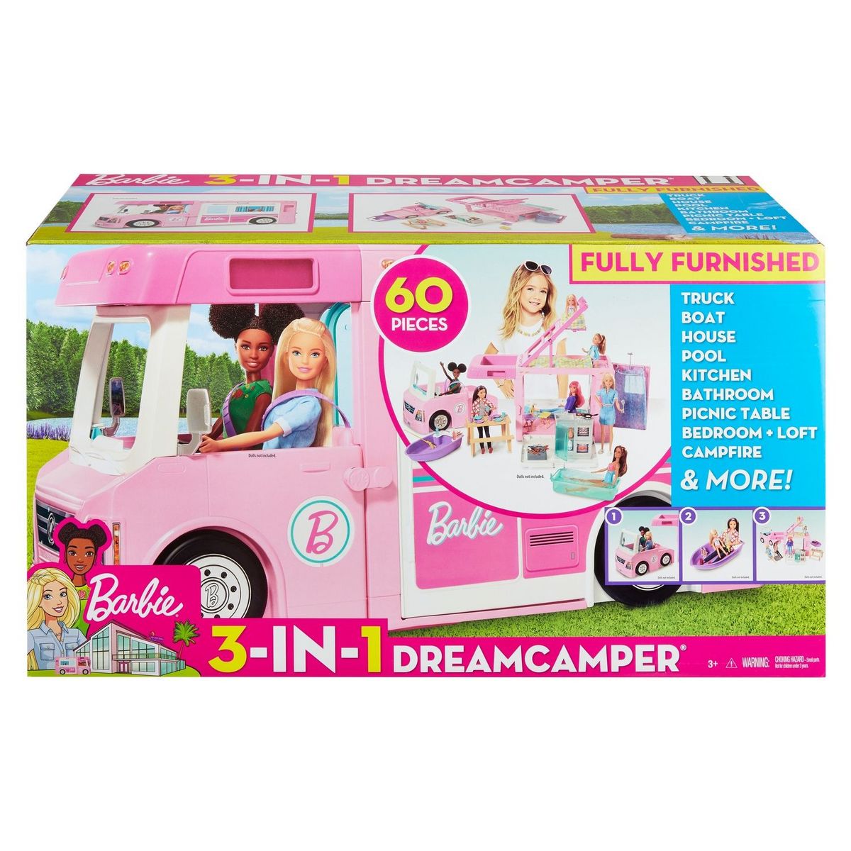 BARBIE Camping-car de rêve 3 en 1 Barbie