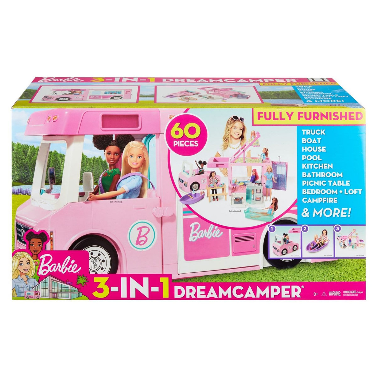 BARBIE Camping-car de rêve 3 en 1 Barbie