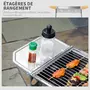 OUTSUNNY Barbecue à charbon portable BBQ grill sur pieds 2 tablettes rabattables dim. 93L x 30l x 60H cm acier inox.