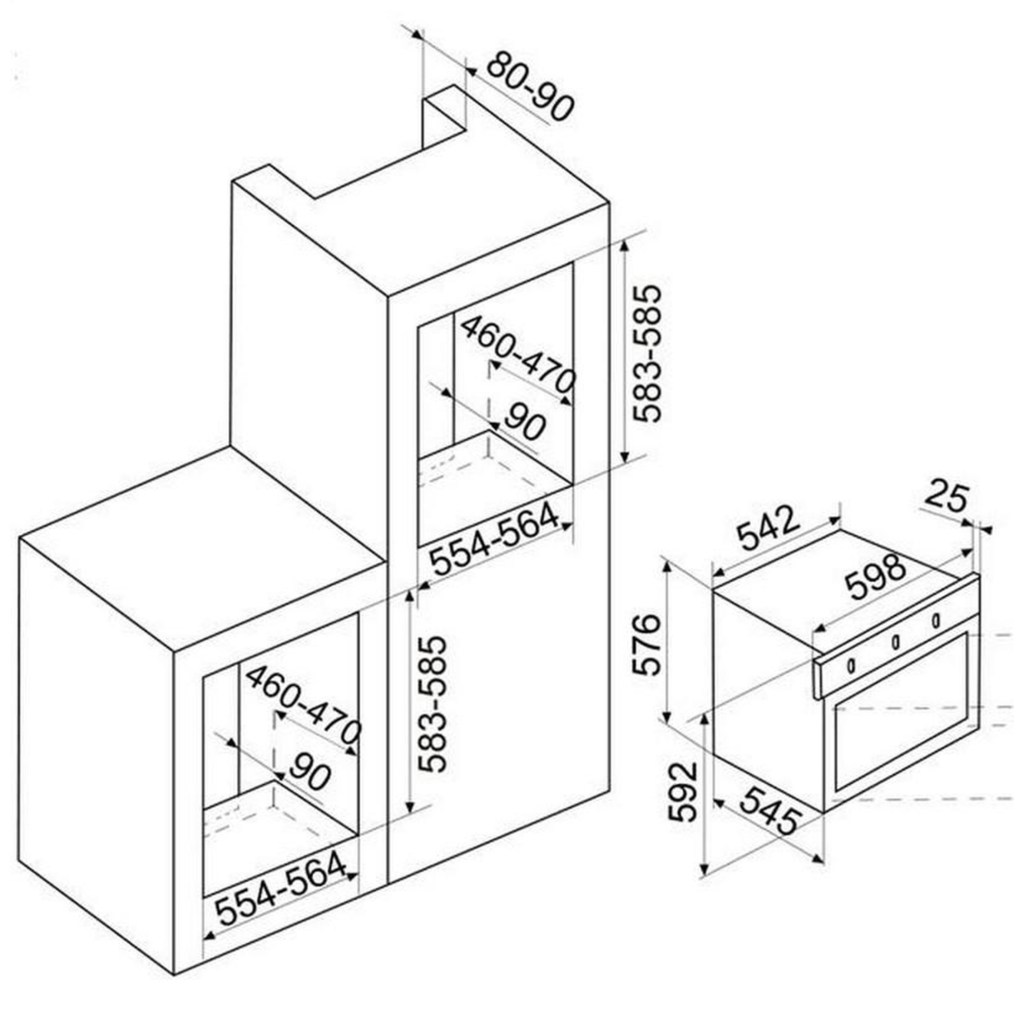 Voir la diapositive 3 : Glem Four intégrable 62l 60cm émail inox - gfmg51ix