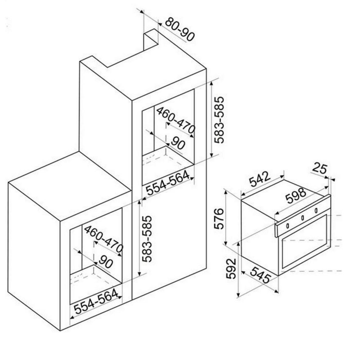 Glem Four intégrable 62l 60cm émail inox - gfmg51ix