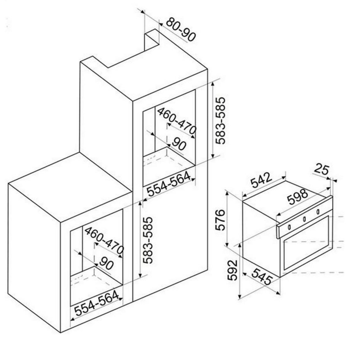 Glem Four intégrable 62l 60cm émail inox - gfmg51ix