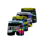 FREEGUN Lot de 4 boxers homme Glitchy Pop. Coloris disponibles : Bleu