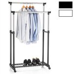 IDIMEX Portant à vêtements GROSSO, en métal chromé. Coloris disponibles : Blanc, Noir