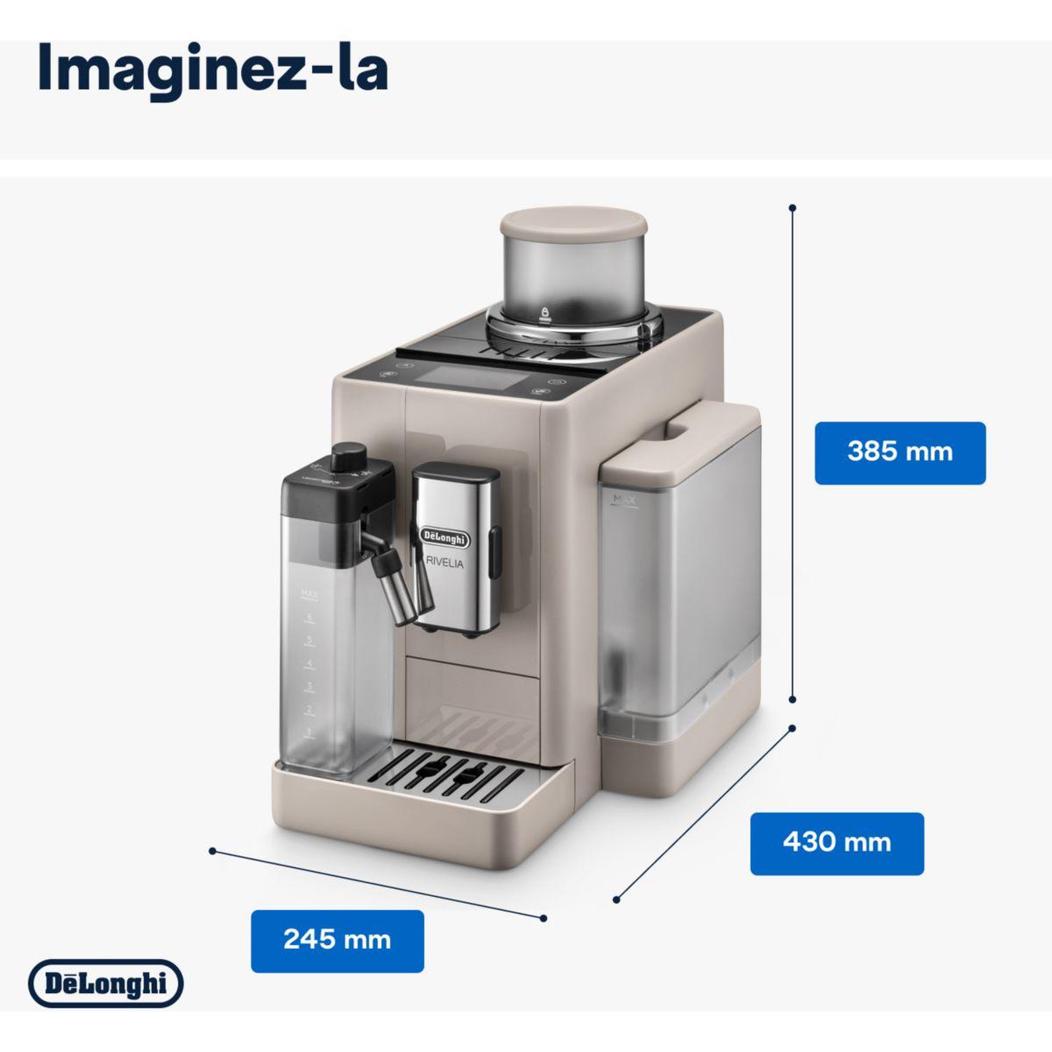 Voir la diapositive 4 : DELONGHI Expresso broyeur feb4455.bg rivelia latte beige