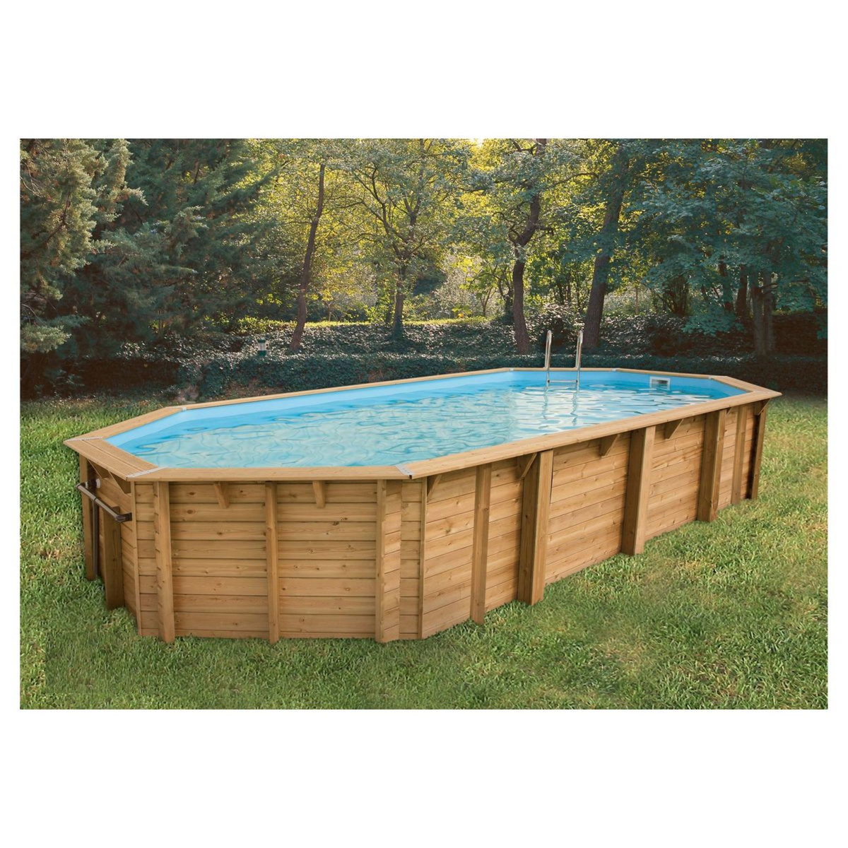 UBBINK Piscine bois Azura 400x750 - H130cm - Liner Bleu 