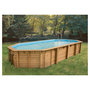 Voir la diapositive 2 : UBBINK Piscine bois Azura 400x750 - H130cm - Liner Bleu 