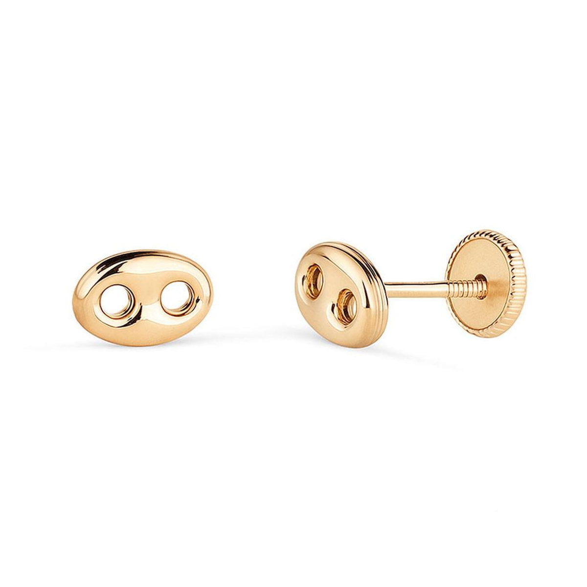 L'ATELIER D'AZUR Boucles d'Oreilles Or 18 Carats 750 Jaune - Grain de Café