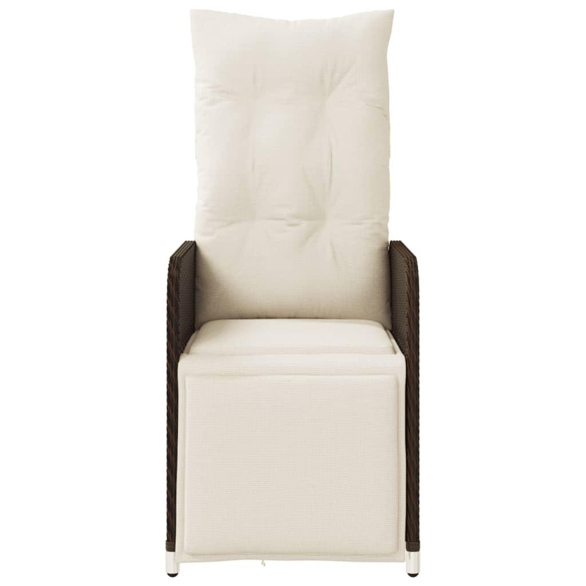 Voir la diapositive 4 : VIDAXL Chaises inclinables de jardin lot de 2 et coussins marron rotin
