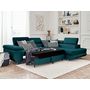 Voir la diapositive 2 : BEST MOBILIER Pablo - canapé d'angle droit - 5 places - convertible avec coffre et têtières réglables - en velours
