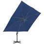 Voir la diapositive 3 : VIDAXL Parasol de jardin en porte-a-faux et mat en aluminium bleu azur