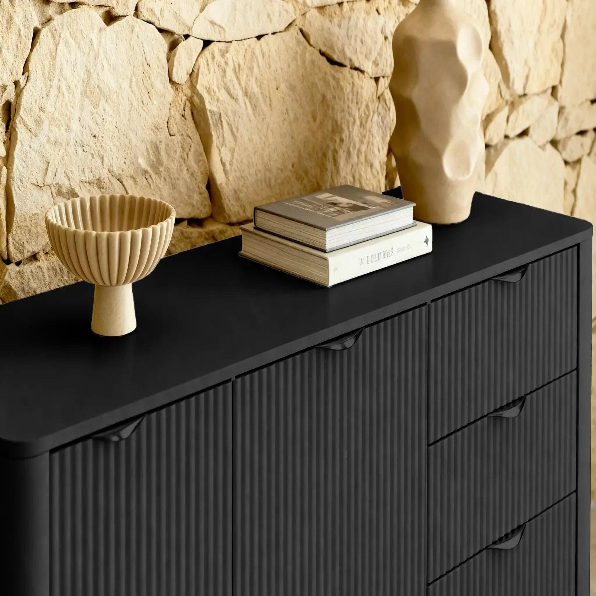 Voir la diapositive 5 : CASANOVA PARIS Joudy - buffet 2 portes 163cmeffet rainuré